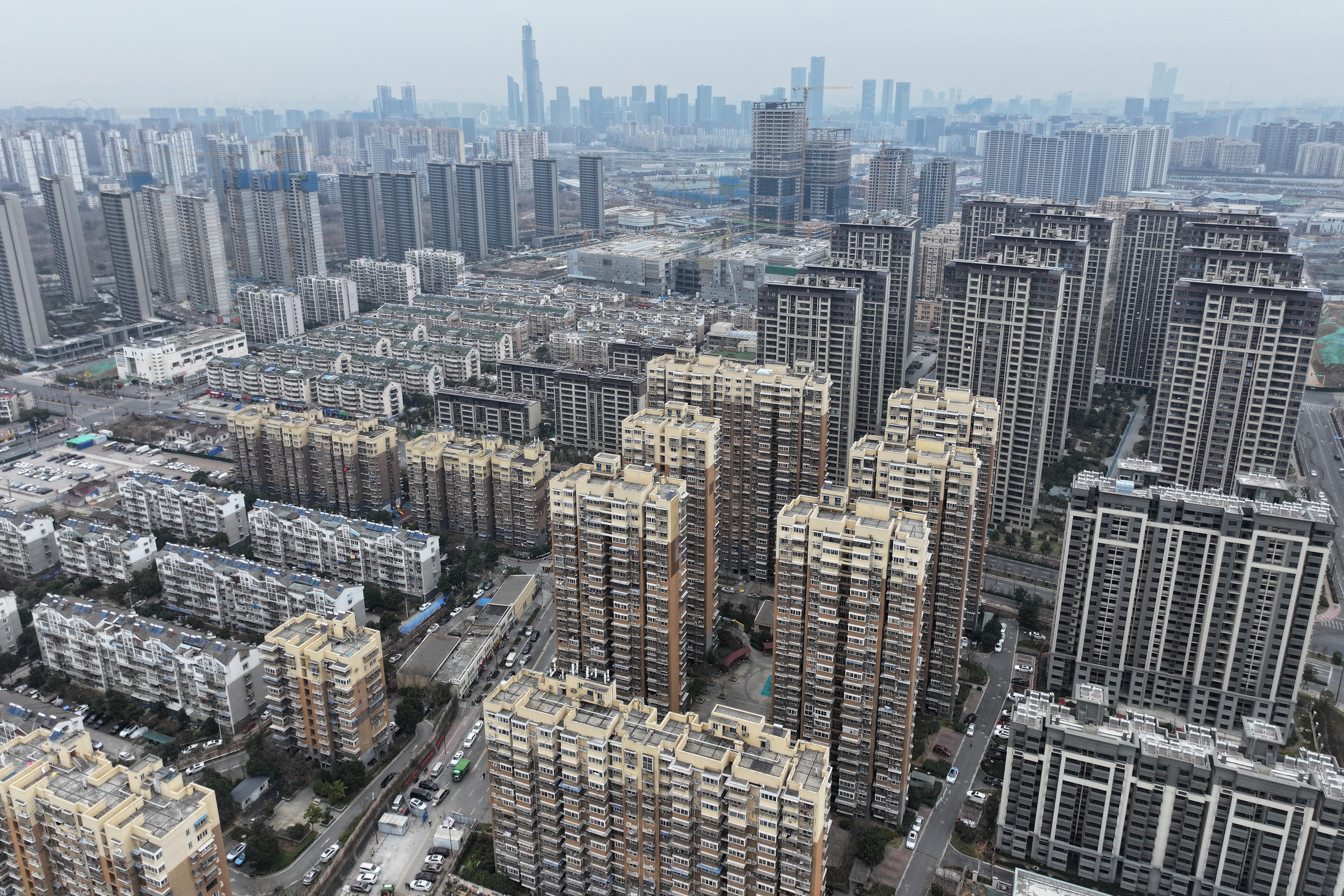 Các khu dân cư ở Nam Kinh, tỉnh Giang Tô ngày 8/1. Ảnh: AFP