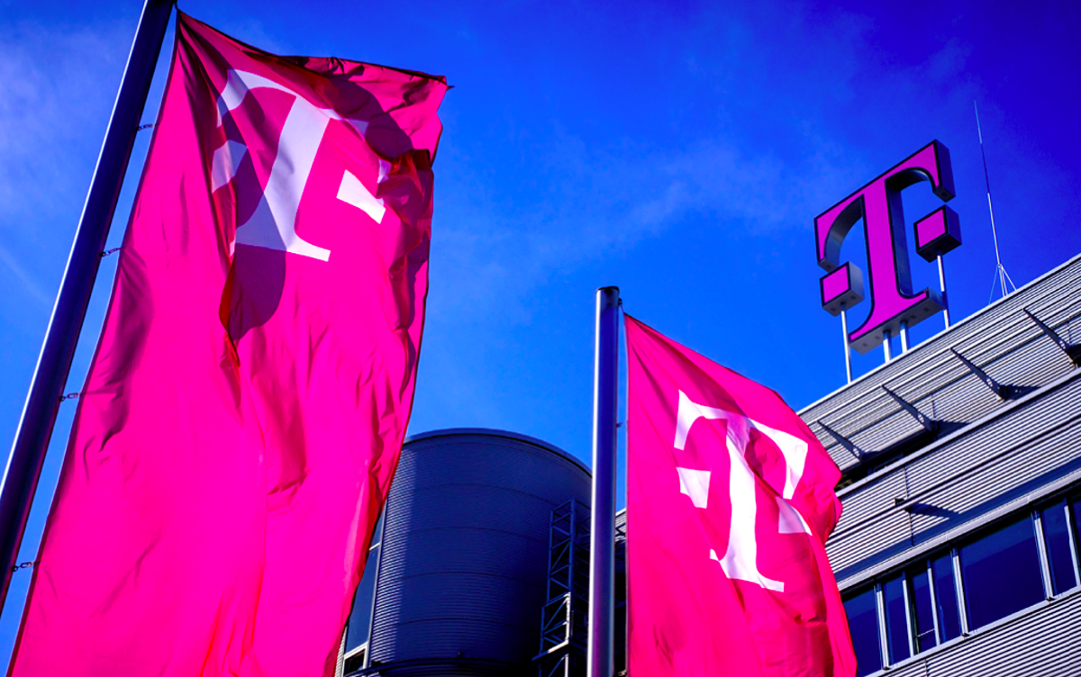 Logo chữ T màu hồng đặc trưng của Deutsche Telekom. Ảnh: Brand Finance