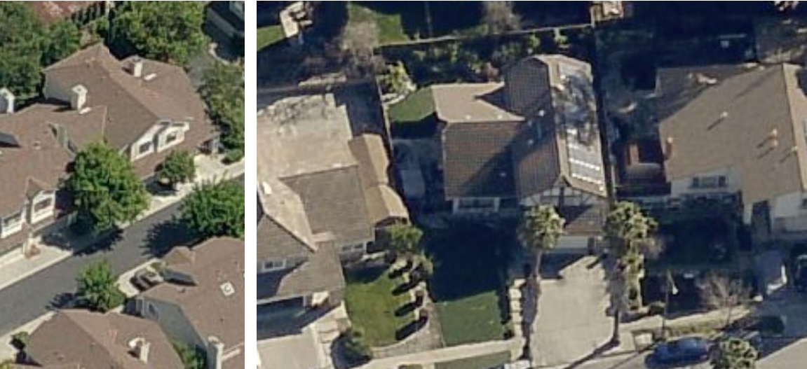 Hai căn nhà đầu tiên của Jensen Huang tại California. Ảnh: Eagleview