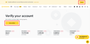 xac minh danh tinh binance tren website 2