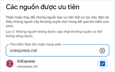 nguonuutien Các nguồn được ưu tiên